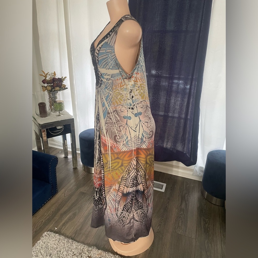 Apt 9 Large Stretchy Multicolor Sleeveless Maxi Dress Long - Picture 3 of 6